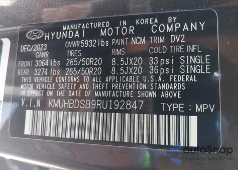 2024 Genesis Gv80 2.5T Awd из США, поврежденный, VIN KMUHBDSB9RU192847